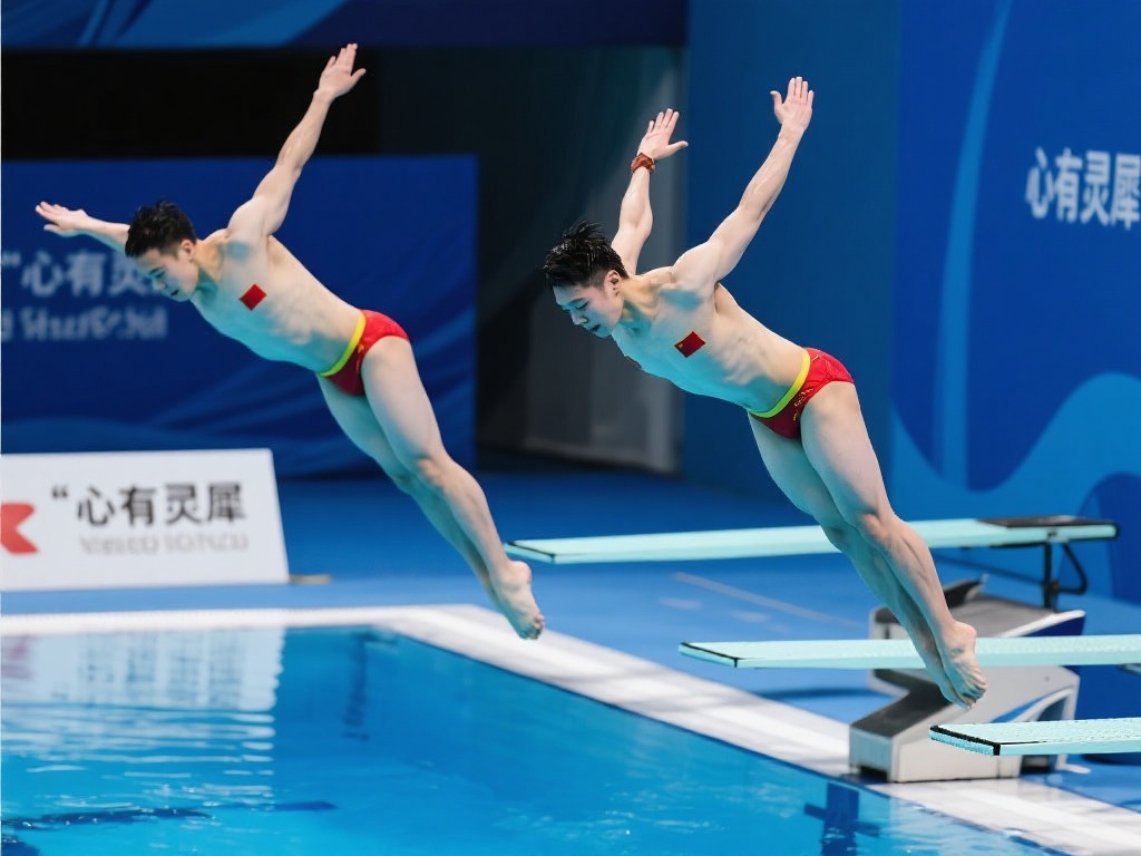 例如，在双人同步跳水中，中国队的两位选手